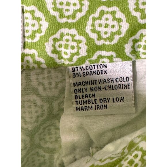 Talbots womens size 16 green and white stretch capri ankle trousers pant - Picture 4 of 16